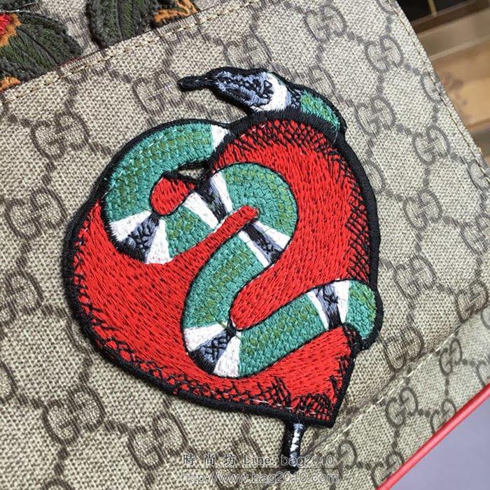 GUCCI 古馳女包 新款 427042 pvc刺繡 古奇奢侈品女包 花鳥印花圖案 雙肩包 女款背包